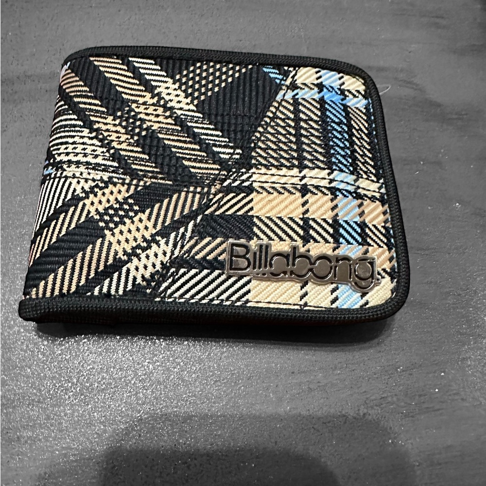 Billabong Plaid Wallet with Logo